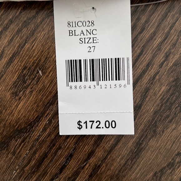 JBrand Mid-Rise Blanc Skinny Leg Opening size 27 - Picture 3 of 3